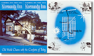 Image of the front of a 1983 brochure from the Normandy Inn. Brochure from the collection of Phyllis A. Whitney and courtesy of Georgia Pearson. Image copyright © Philip W. Tyo 2008