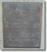 A photograph of the George Sterling memorial plaque containing lines from his poem called "The Cool, Grey, City of Love". Taken from George Sterling Park in San Francisco, California.  Image copyright © Philip W. Tyo 2007