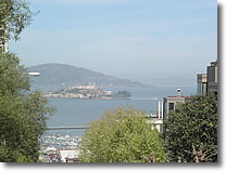 A photograph of San Francisco bay and Alcatraz taken from George Sterling Park in San Francisco, California.  Image copyright © Philip W. Tyo 2007
