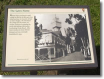A photograph of Adolph Sutro's house with its white lookout tower in Sutro Heights Park in San Francisco, California.  Image copyright © Philip W. Tyo 2007
